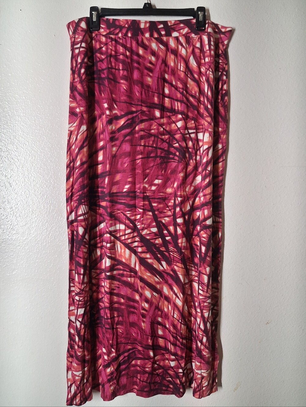Apt. 9 Women’s XL Pink Abstract Print Maxi Skirt Side Slit Flowy Lightweigh - Picture 4 of 5